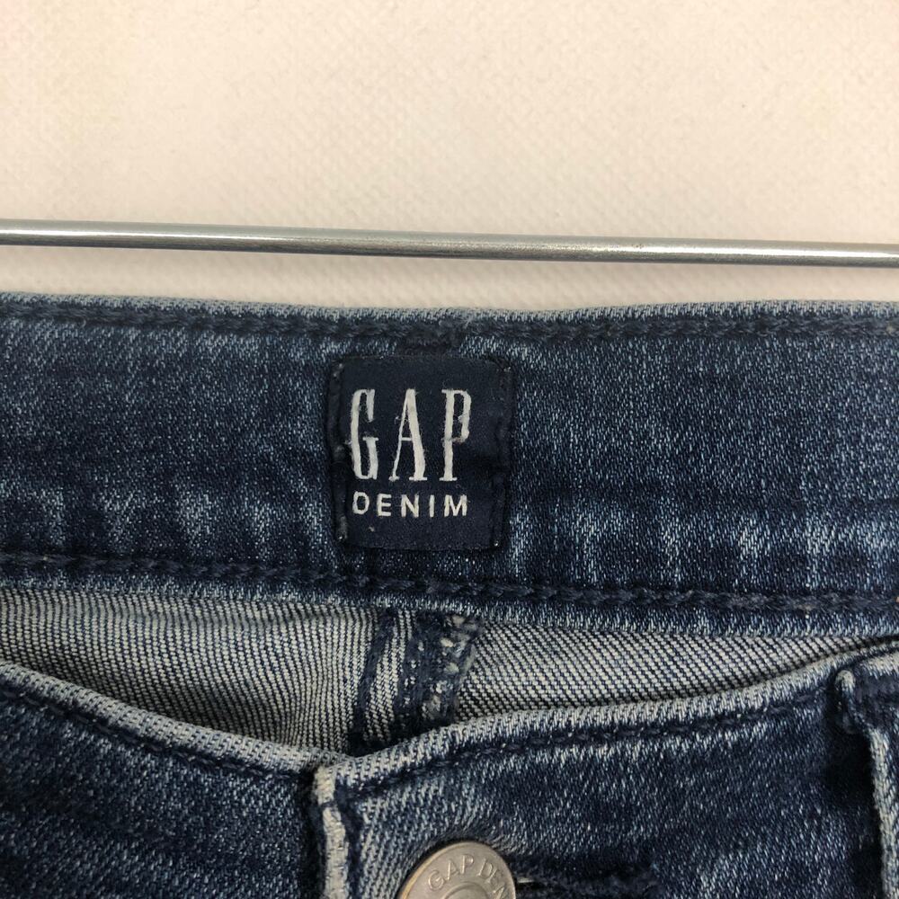 Gap Mid-Rise Distressed Dark Wash Jeans Size 26 - Picture 3 of 11
